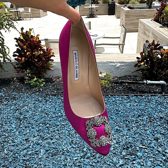 Manolo Blahnik Hangisi Women's Shoes Heels Brand New - Picture 8 of 14